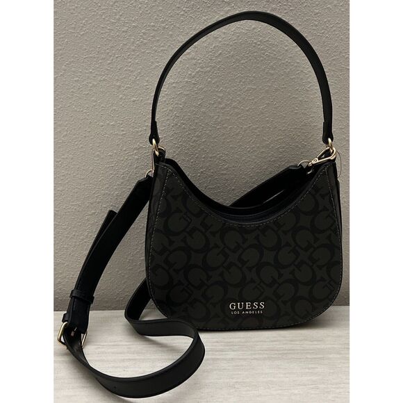 Guess JG917769 Black Coal Easley Mini Top Zip Crossbody/Shoulder Bag - Picture 1 of 12